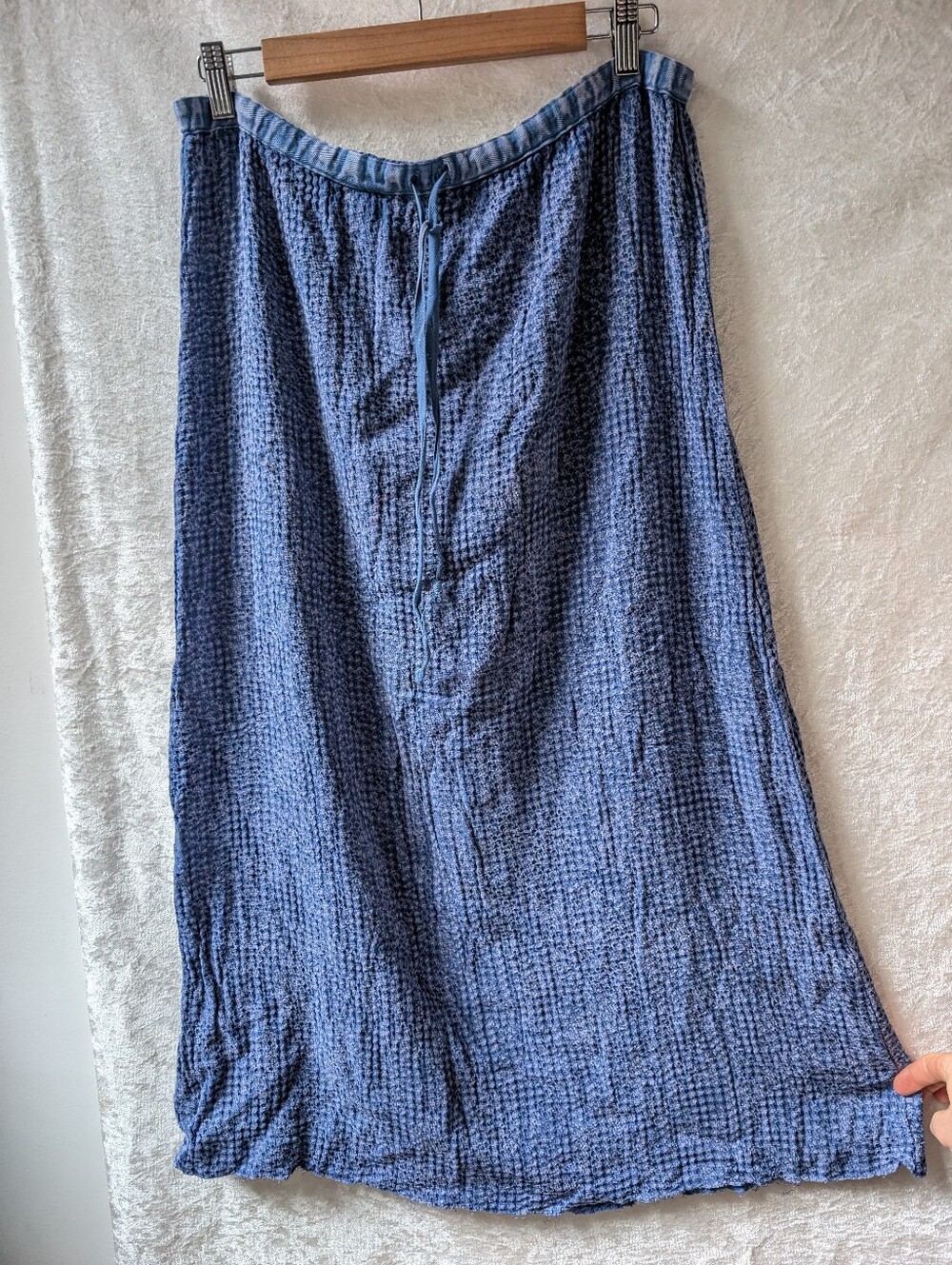 Monterey Bay Vintage Tencel Skirt Raw Hem Midi Maxi Adjustable Waist
